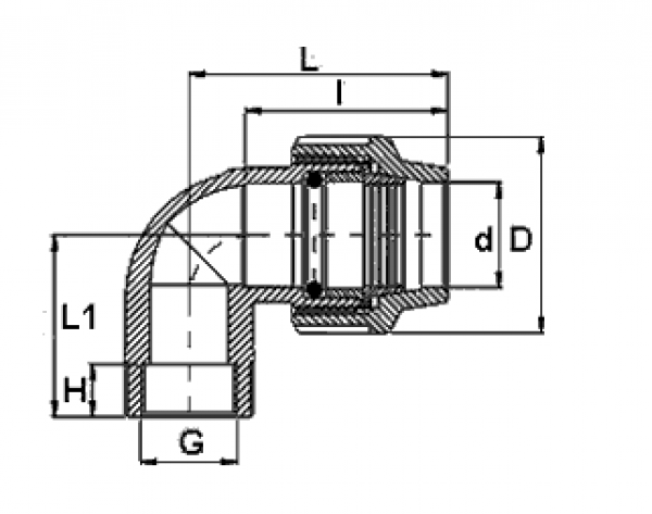 PP 75 x 2" Winkel 90° mit Innengewinde